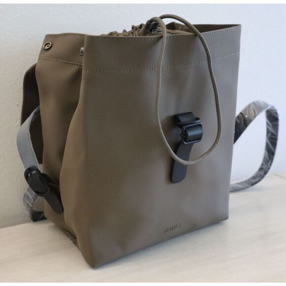 RAINS 13870 Unisex One Size Wood Brown Waterproof Rucksack Bucket Backpack - Picture 14 of 16